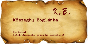 Kőszeghy Boglárka névjegykártya